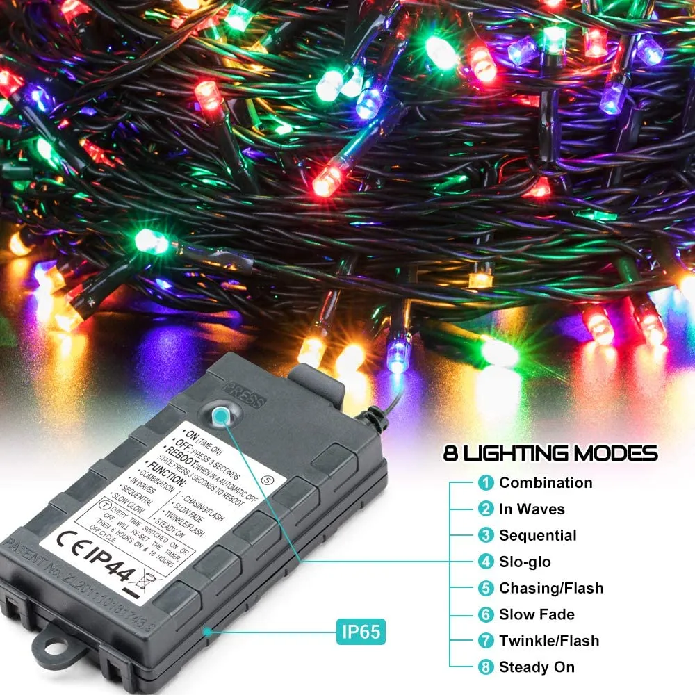 New in box! 300 LED String Lights/Fairy Lights, 105 feet 8 Modes Battery Operated, Waterproof Indoor/Outdoor Decorative Lights, Muti Colour, Retails $90 