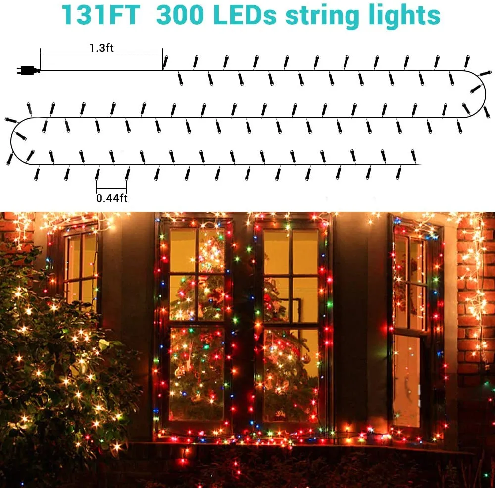 New in box! 300 LED String Lights/Fairy Lights, 105 feet 8 Modes Battery Operated, Waterproof Indoor/Outdoor Decorative Lights, Muti Colour, Retails $90 