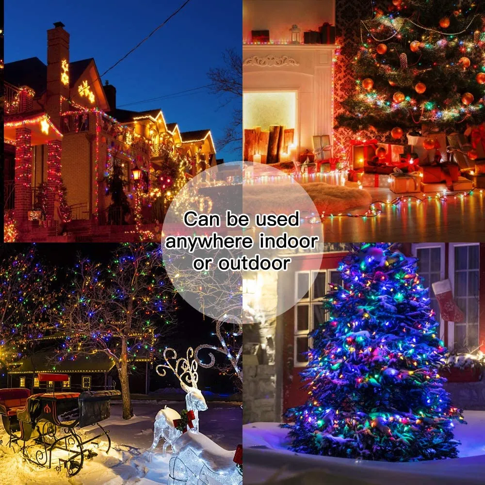 New in box! 300 LED String Lights/Fairy Lights, 105 feet 8 Modes Battery Operated, Waterproof Indoor/Outdoor Decorative Lights, Muti Colour, Retails $90 