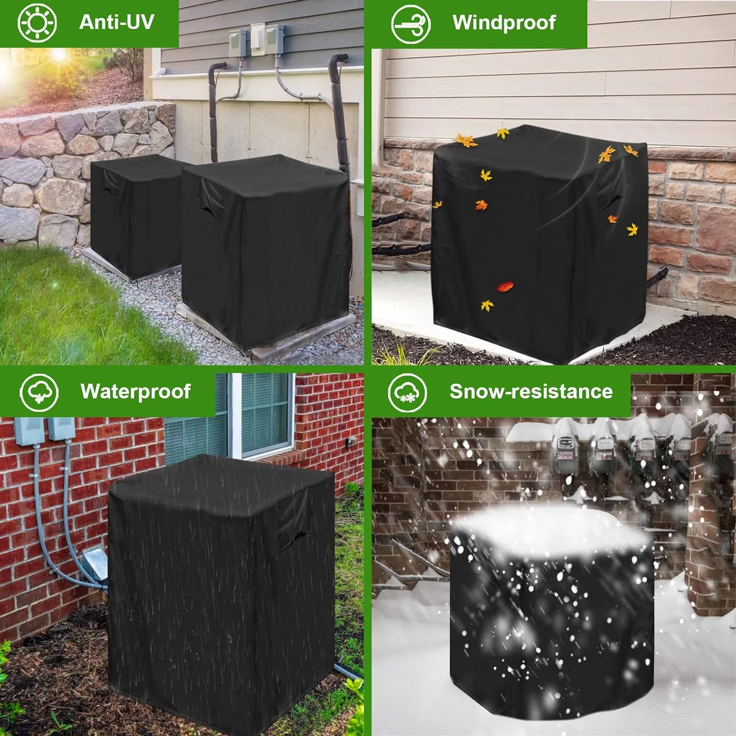 NEW Landrip Air Conditioner Cover, Heavy Duty 420D Oxford AC Cover for Waterproof, Sunproof, Winter Outdoor Conditioner Cover, Central AC Units Cover, Fits up to 38 x 38 x 40 inches