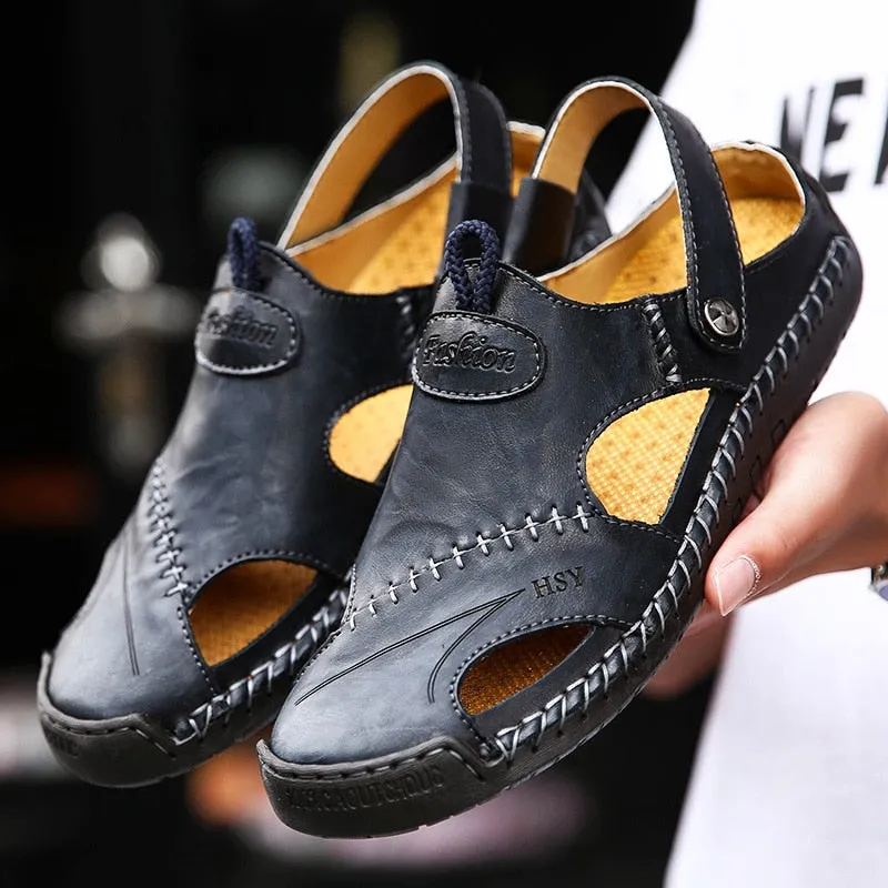 New Summer Men Sandals High Quality Genuine Leather