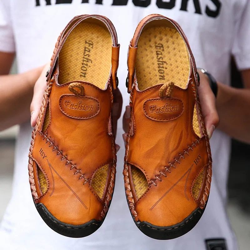 New Summer Men Sandals High Quality Genuine Leather