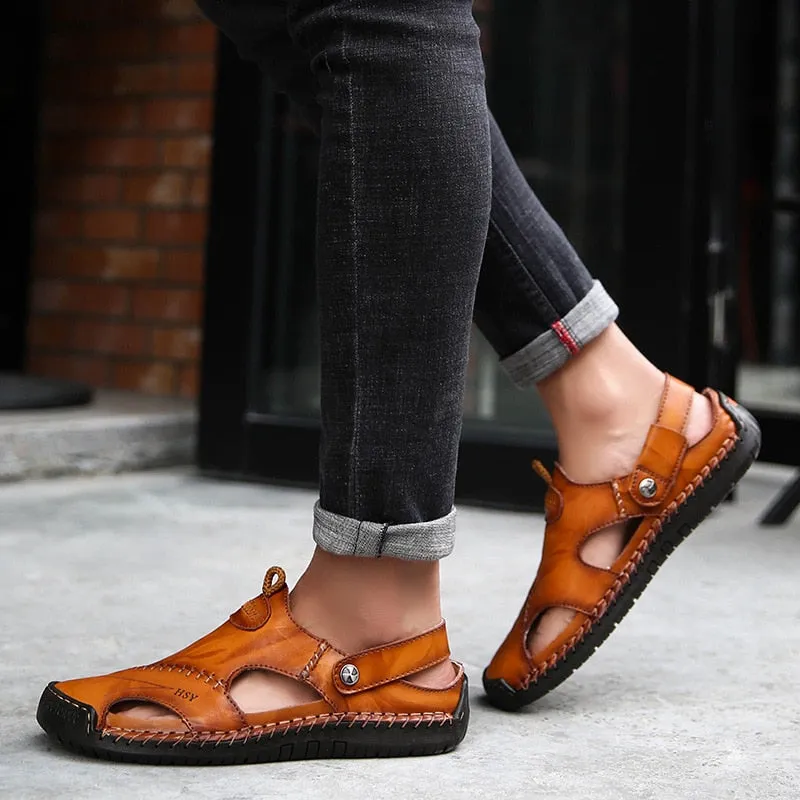 New Summer Men Sandals High Quality Genuine Leather