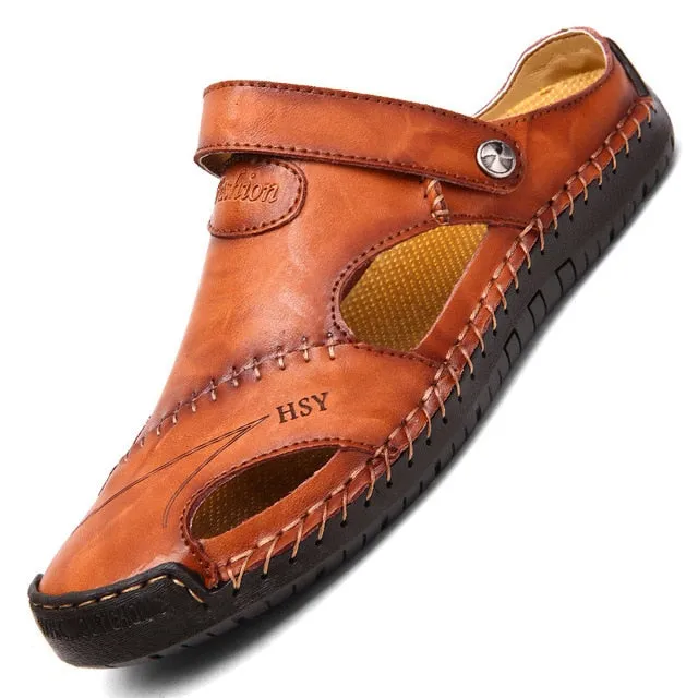 New Summer Men Sandals High Quality Genuine Leather