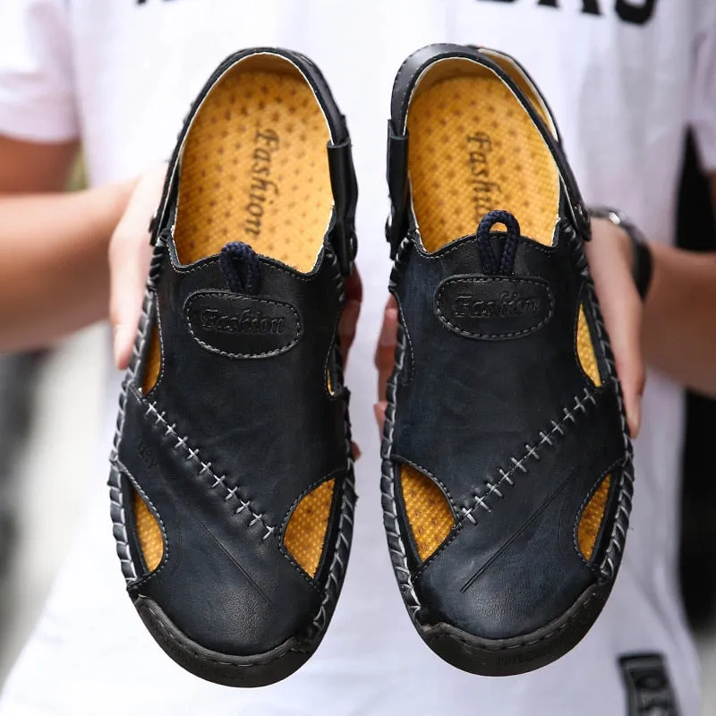New Summer Men Sandals High Quality Genuine Leather