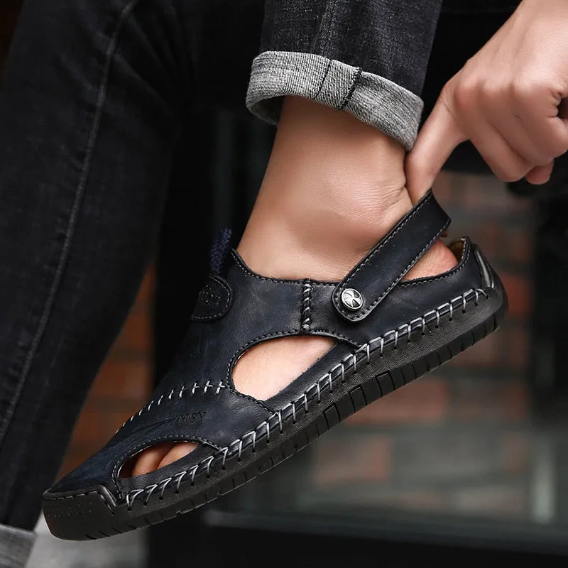 New Summer Men Sandals High Quality Genuine Leather