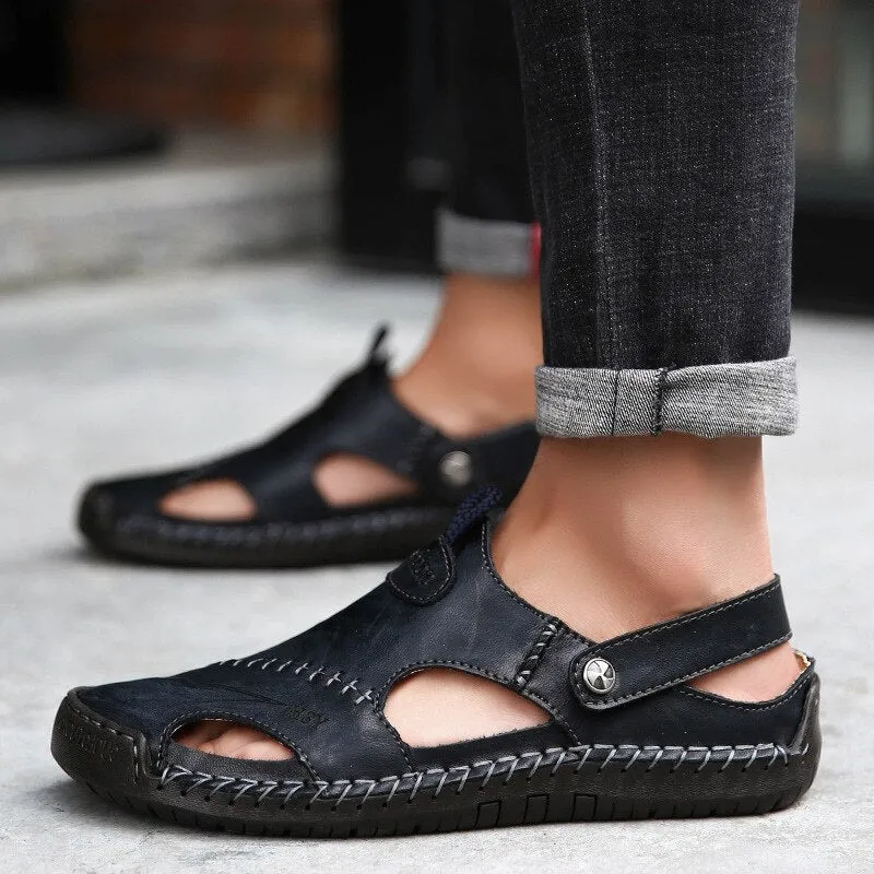 New Summer Men Sandals High Quality Genuine Leather