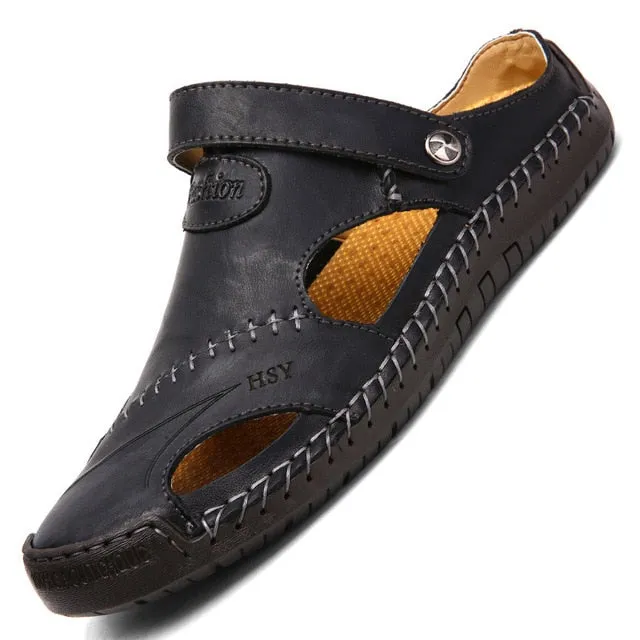New Summer Men Sandals High Quality Genuine Leather