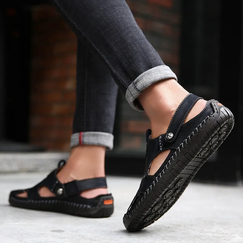 New Summer Men Sandals High Quality Genuine Leather