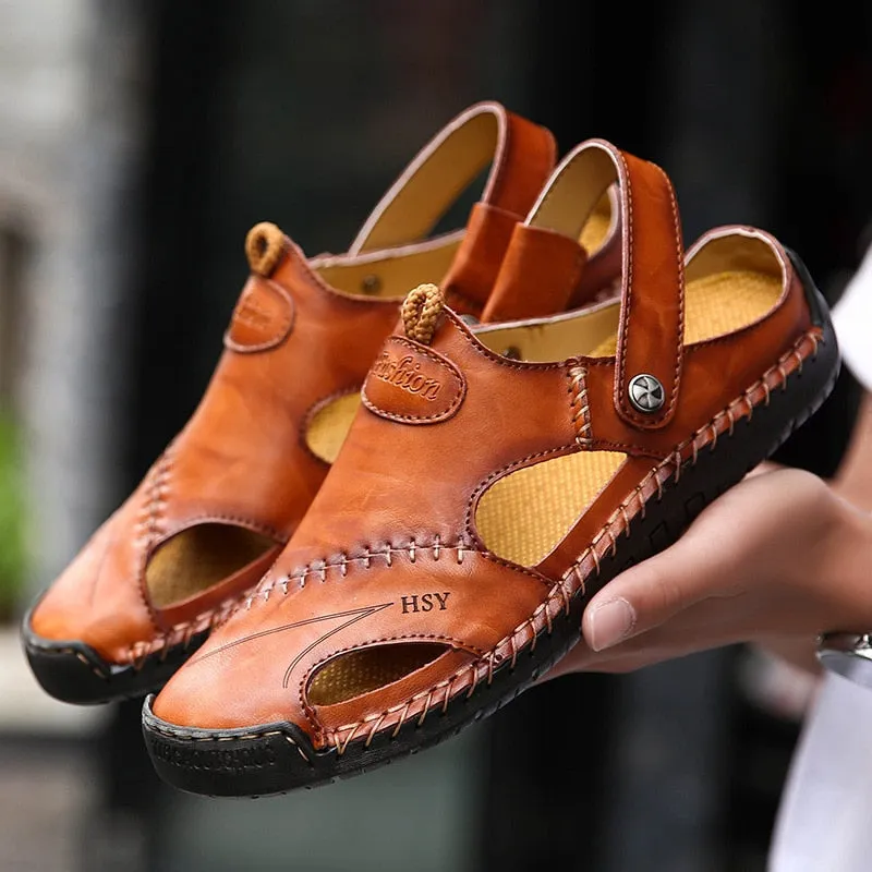 New Summer Men Sandals High Quality Genuine Leather