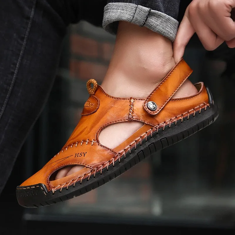New Summer Men Sandals High Quality Genuine Leather