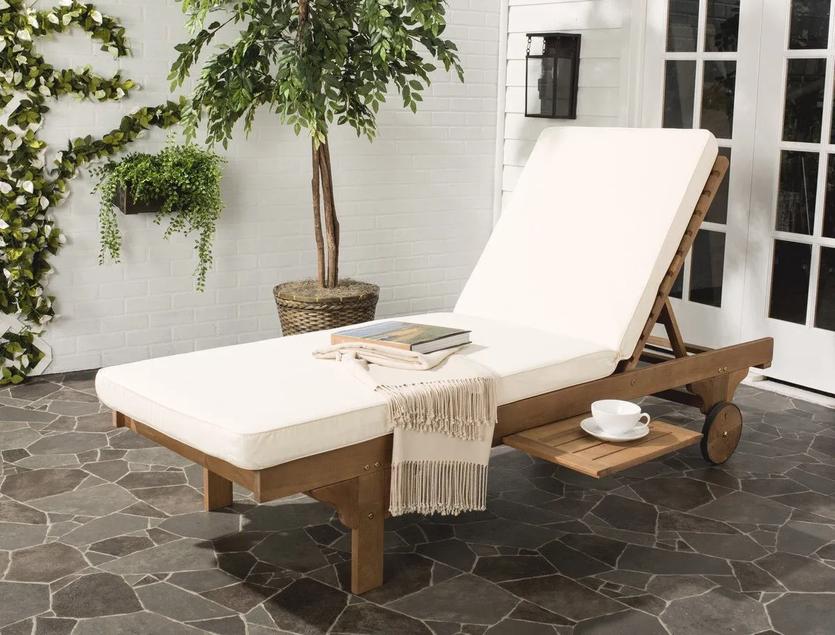 Newport Chaise Lounge Chair With Side Table Natural PAT7022C
