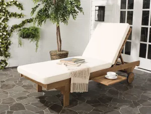 Newport Chaise Lounge Chair With Side Table Natural PAT7022C