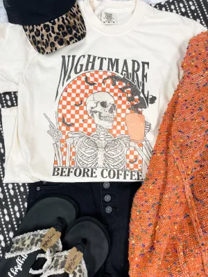 Nightmare Before Coffee Skeleton Ivory Graphic Tee