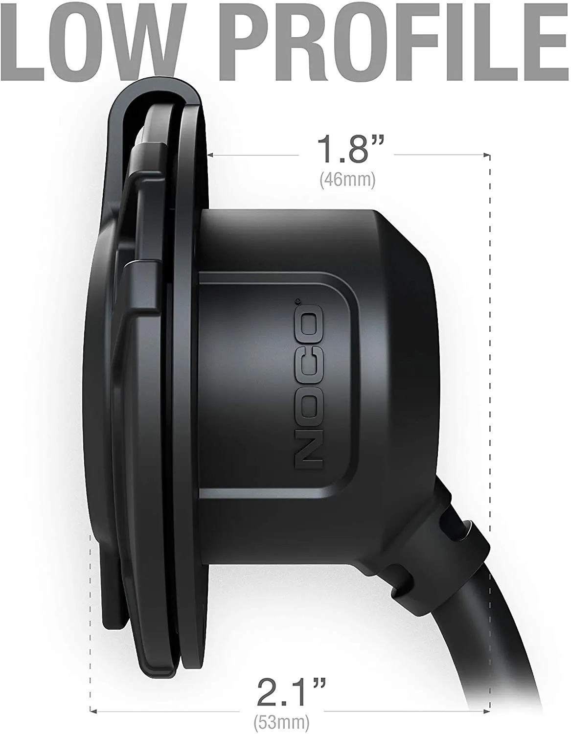NOCO GCP1 15 Amp AC Port Plug, 125 Volt Power Inlet Socket, and Waterproof Electrical Outlet Receptacle Box with 16-Inch Integrated Outdoor Extension Cord