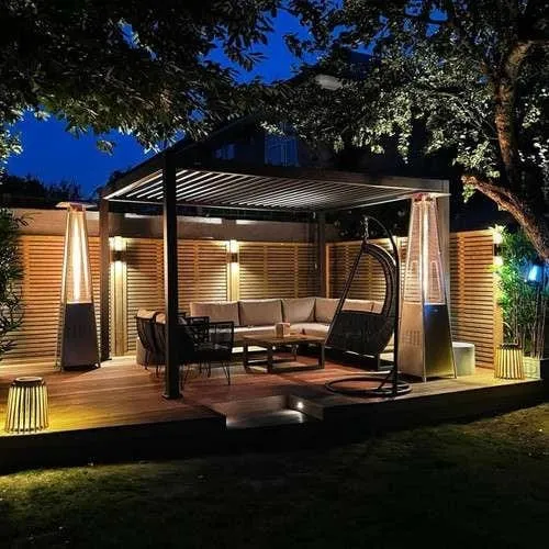 Nova Titan Aluminium Pergola 4m x 3m  optional Glass Sliding Doors - Grey