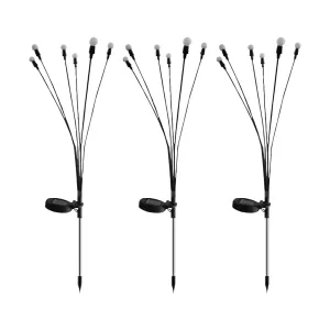 NOVEDEN 3 Pieces Solar Powered Firefly Lights (Color Light)