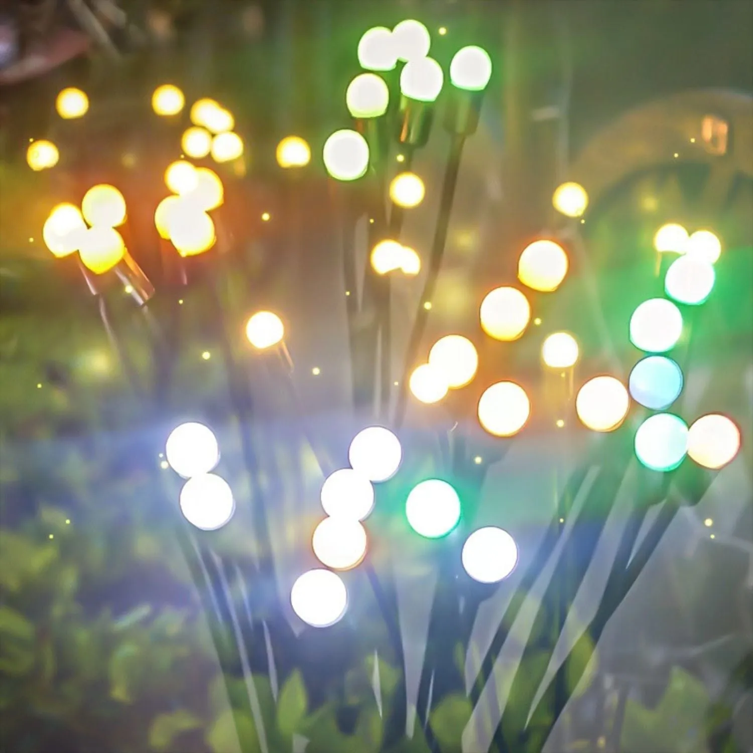 NOVEDEN 3 Pieces Solar Powered Firefly Lights (Color Light)
