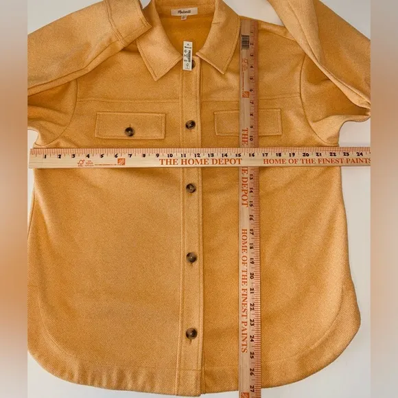 NWT Madewell Brushed Herringbone Shirt Jacket Candle‎ Flame Shacket size Small