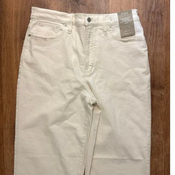 NWT Madewell The Tall Perfect Vintage Wide-Leg Crop Jean Vintage Canvas Size 31T