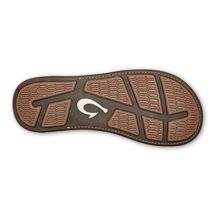 OluKai Mens Tuahine Waterproof Leather Sandals - Toffee