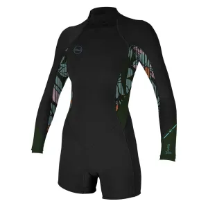 O'Neill Womens Bahia 2/1mm B/Z L/S Shortie - Navy/Bridget/Navy