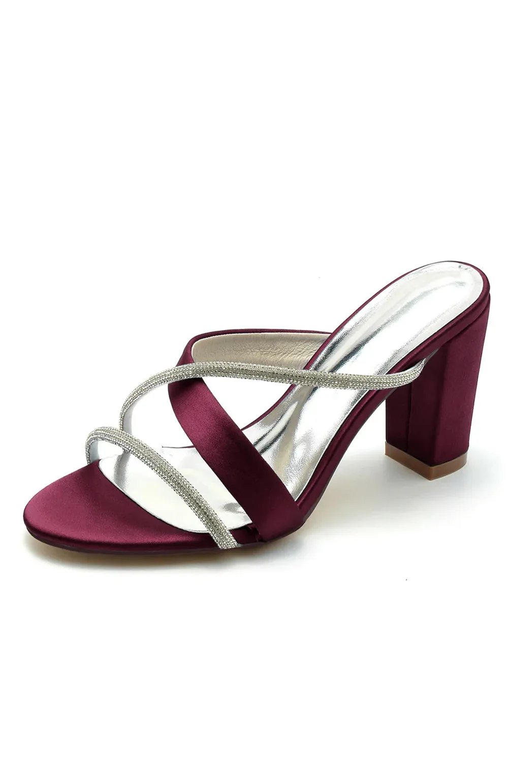 Open Toe Strappy Slip on Sandals