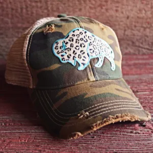 Original Cowgirl Clothing Cap: Buffalo With Leopard Spots