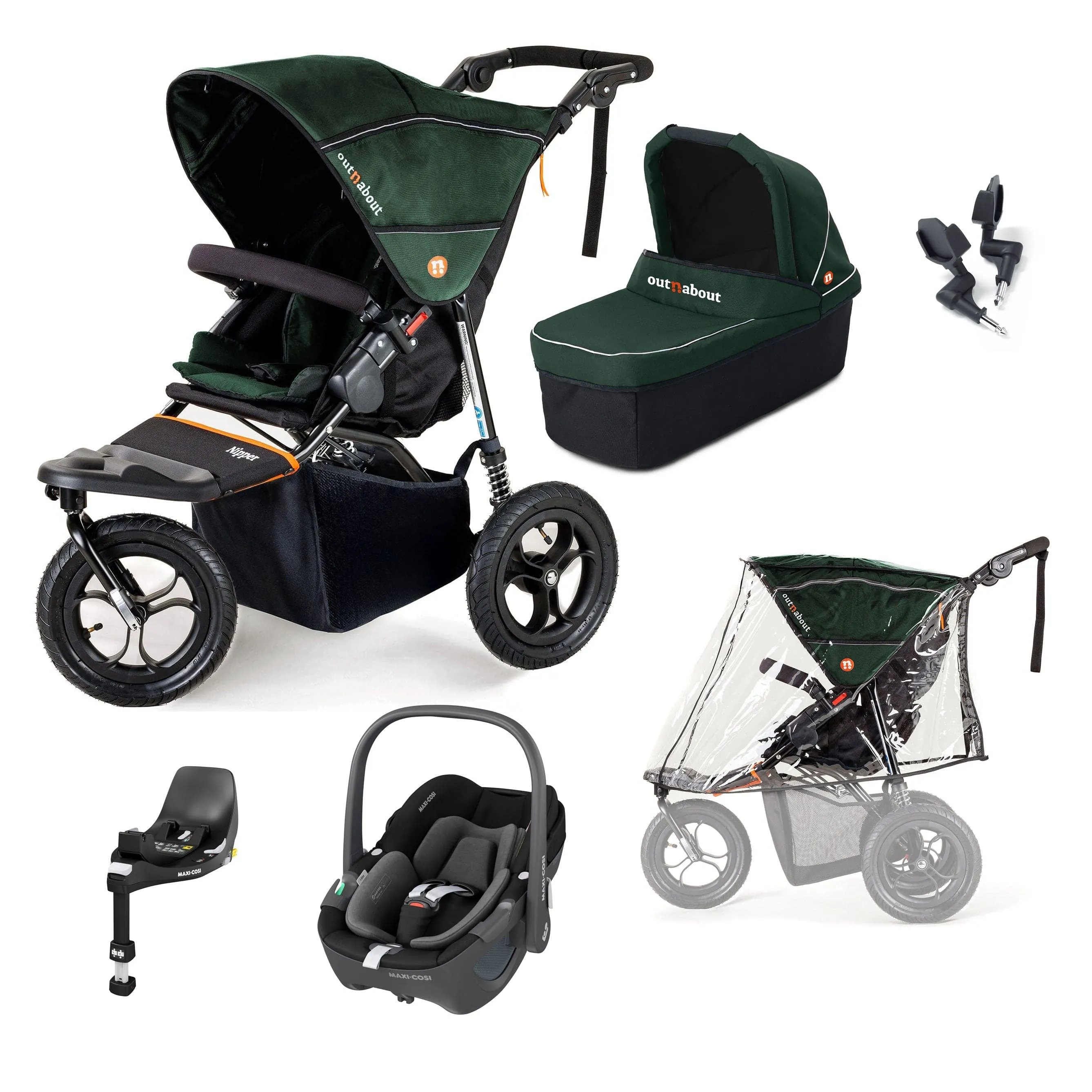 Out n About Nipper Single Maxi-Cosi Starter Kit in Sycamore Green