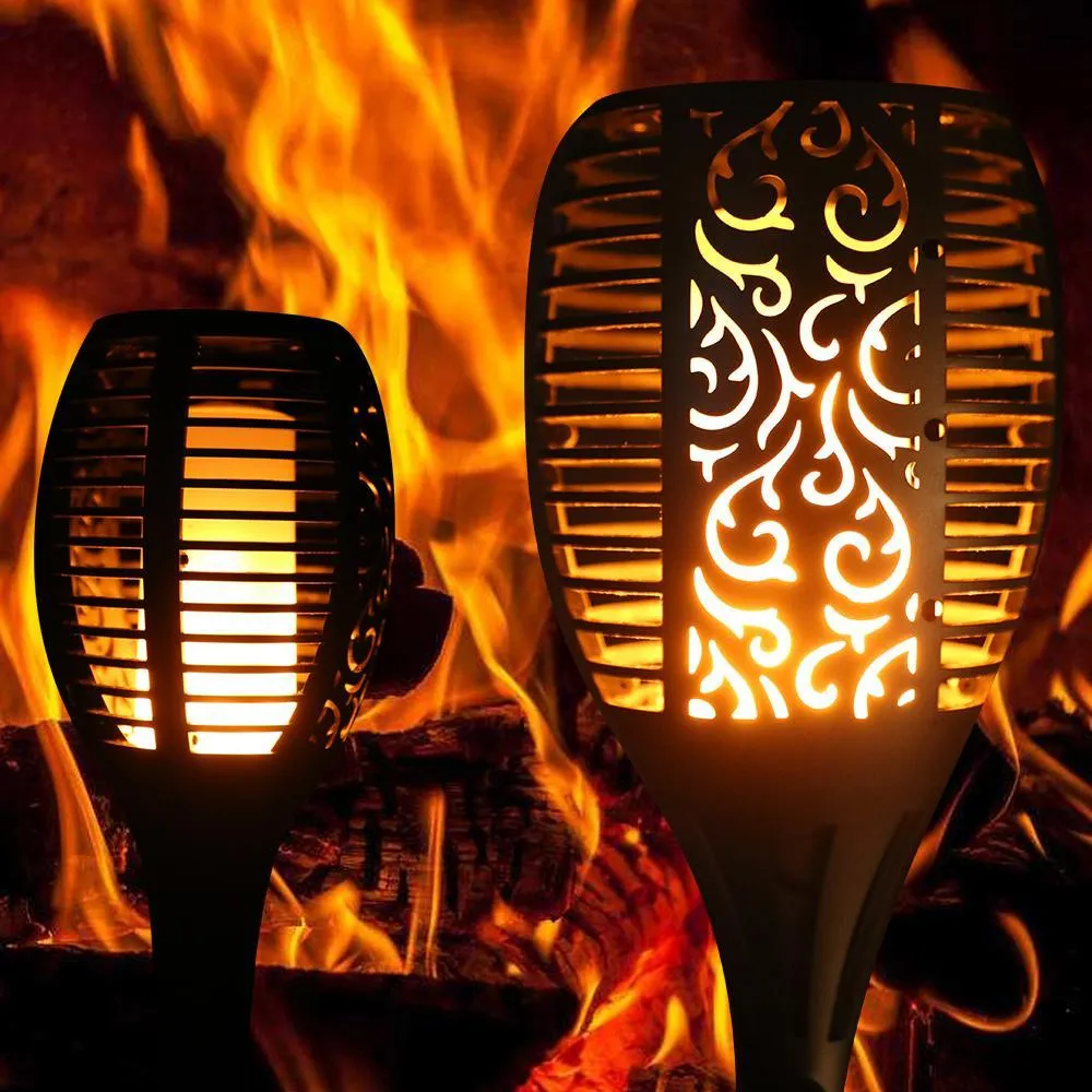 Outdoor LED Solar Flickering Flame Torch Light