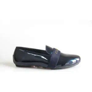 P Crouch Slip-On Ladies Shoe - Navy Metal