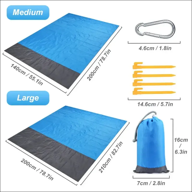 Pacoone waterproof beach blanket outdoor portable picnic mat camping ground mat mattress camping