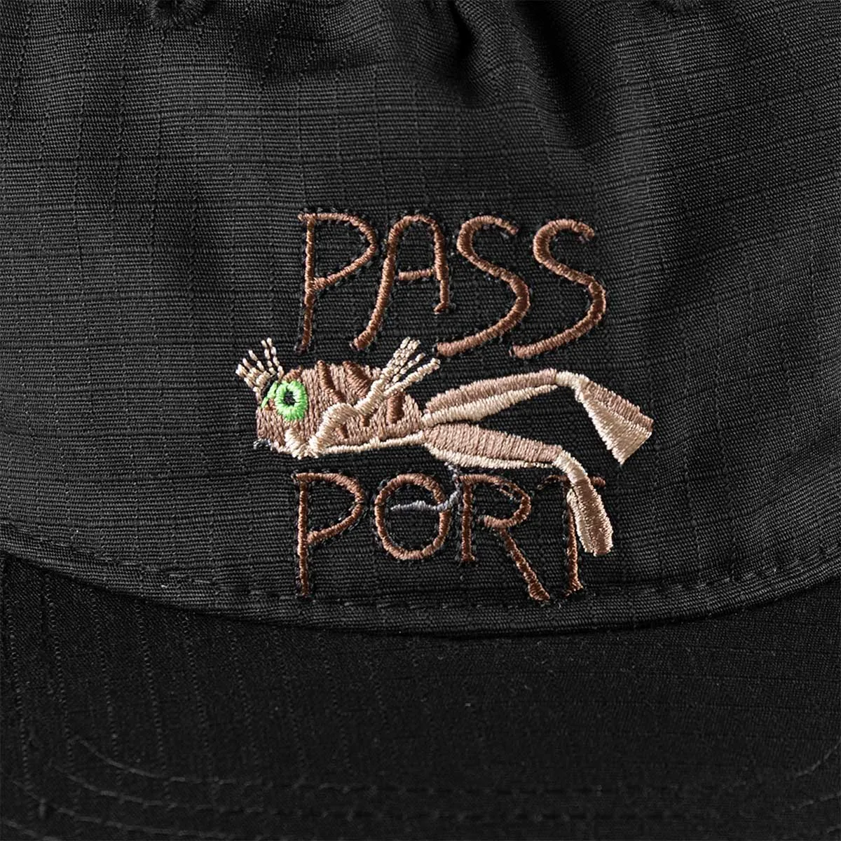 Pass~Port - Frog Lure Ripstop Workers Cap Black