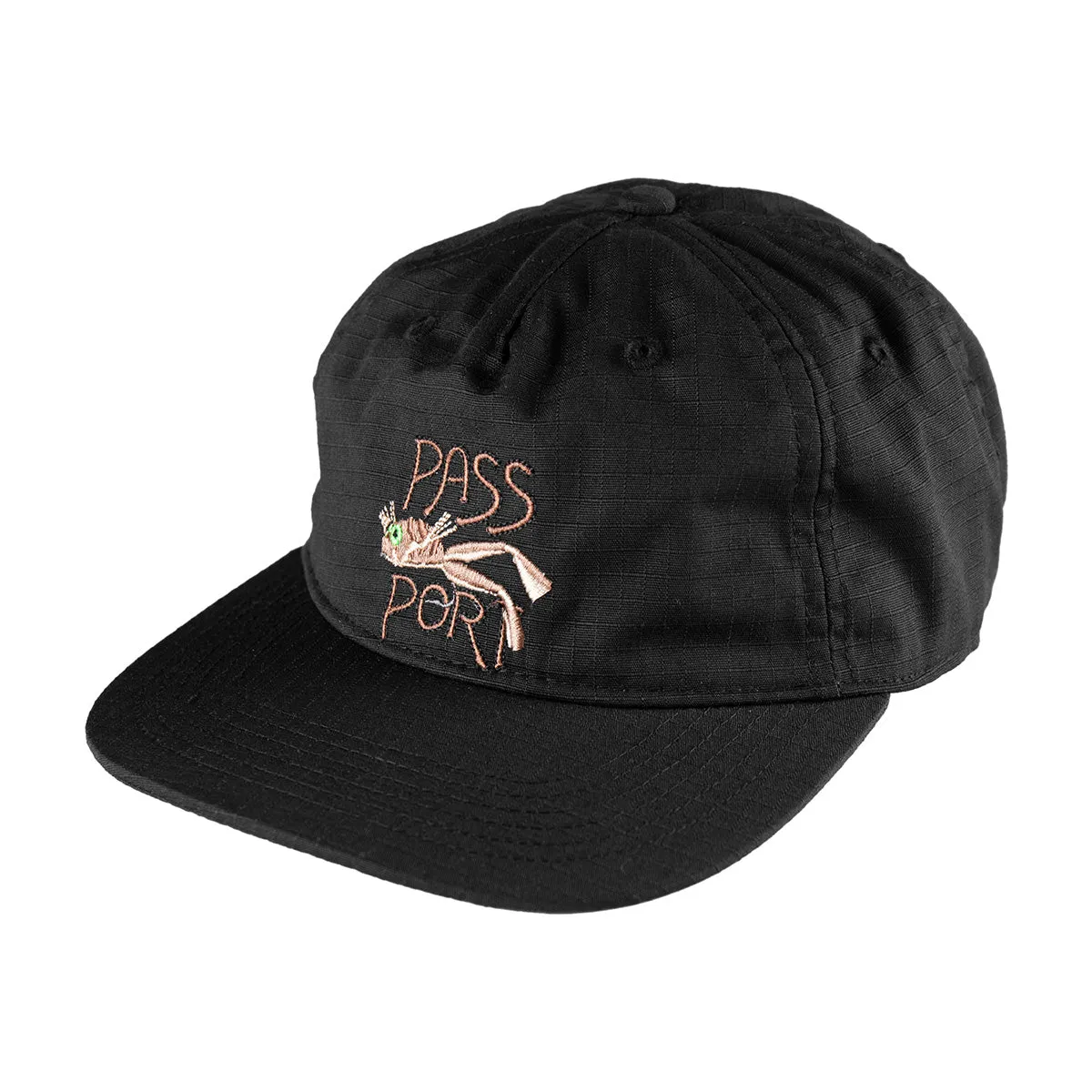 Pass~Port - Frog Lure Ripstop Workers Cap Black