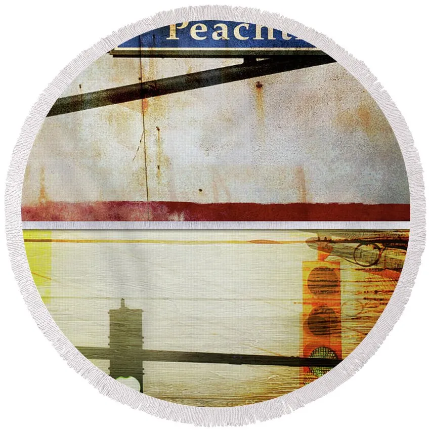 Peachtree Street - Round Beach Towel