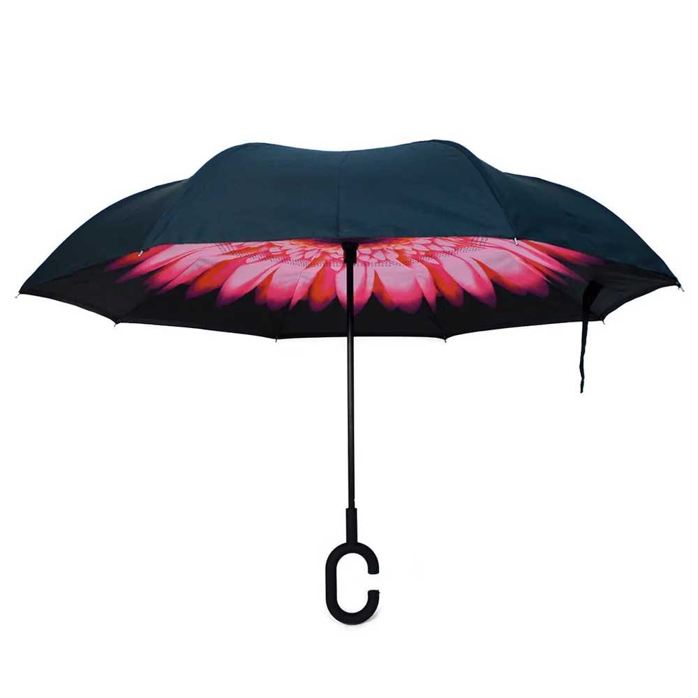 Pink Flower Reversible Umbrella