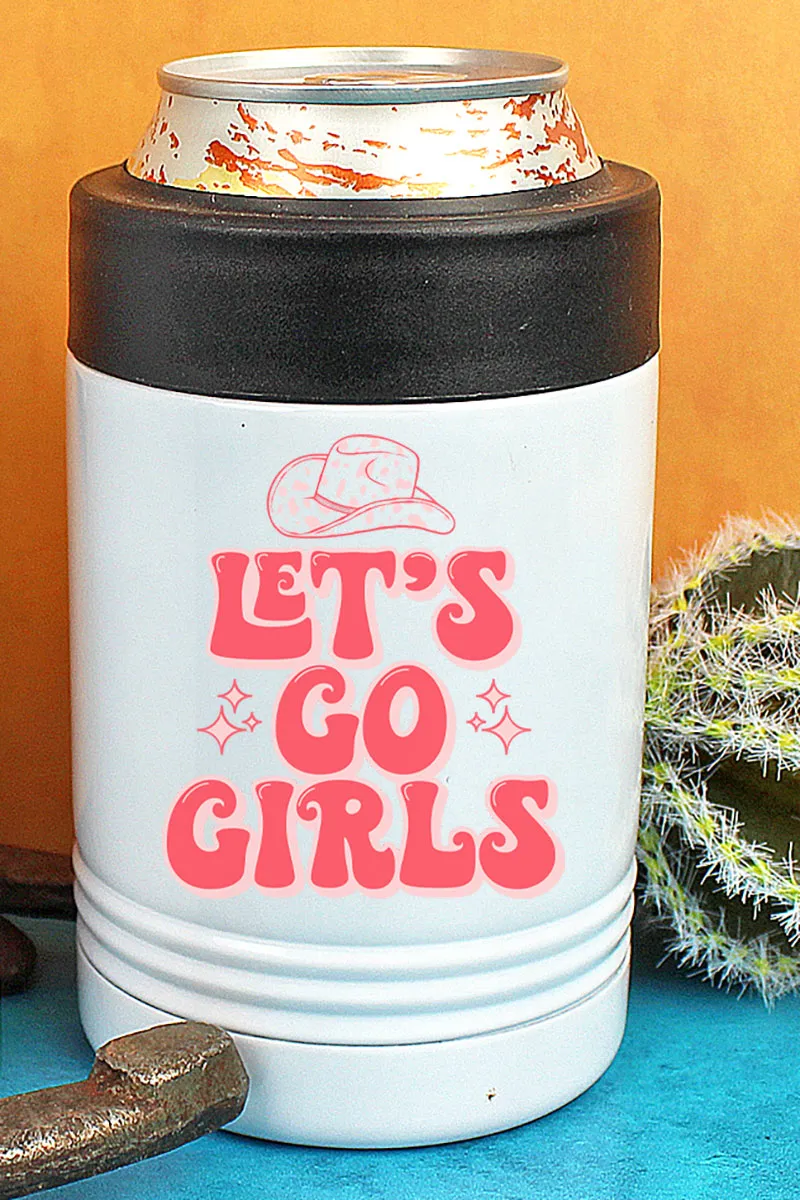 Pink Let's Go Girl Stainless Steel Hugger 12oz