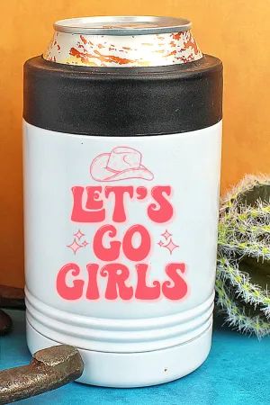 Pink Let's Go Girl Stainless Steel Hugger 12oz