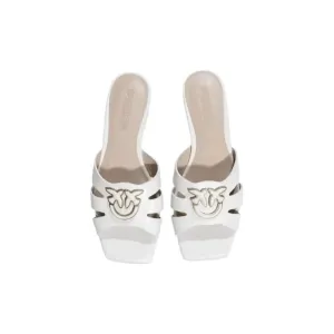 Pinko Women's White Leather Sandals for Spring/Summer