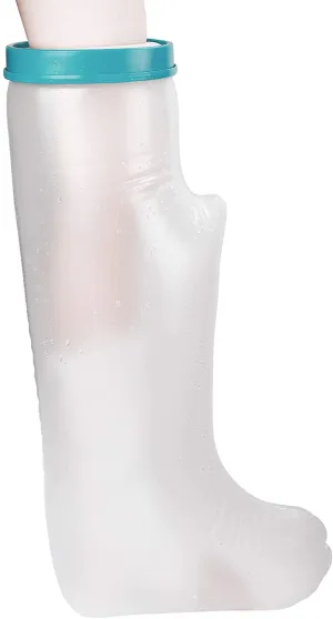 Polaland Waterproof Leg Cast Wound Cover for Shower Bath, Watertight Casts and Bandages Protector Sleeve Bag for Injury Recovery, Broken Bones Hands Wrists, Burns, Tattoos -Adult Short Leg