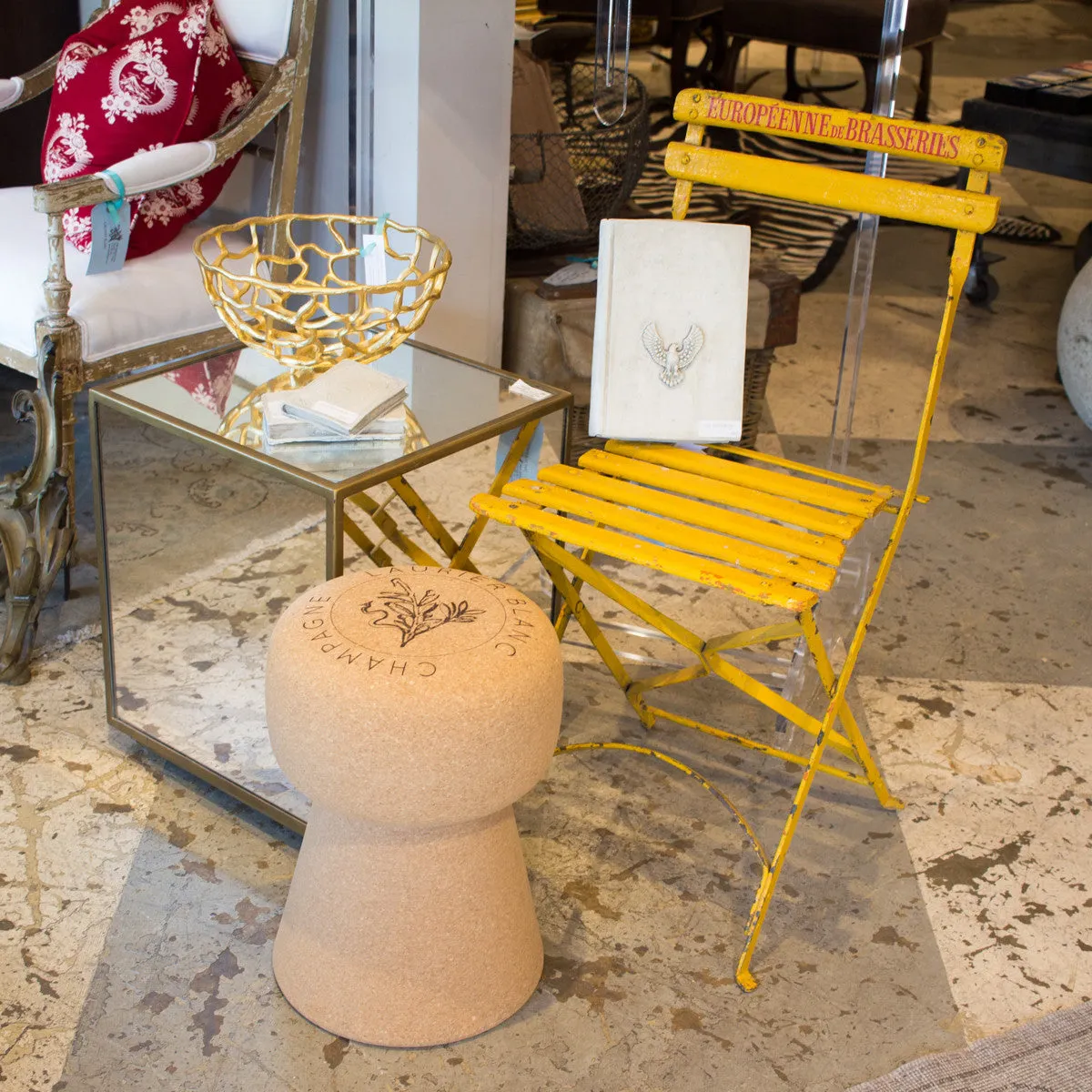 Portugueuse Champagne Cork Stool & Side Table