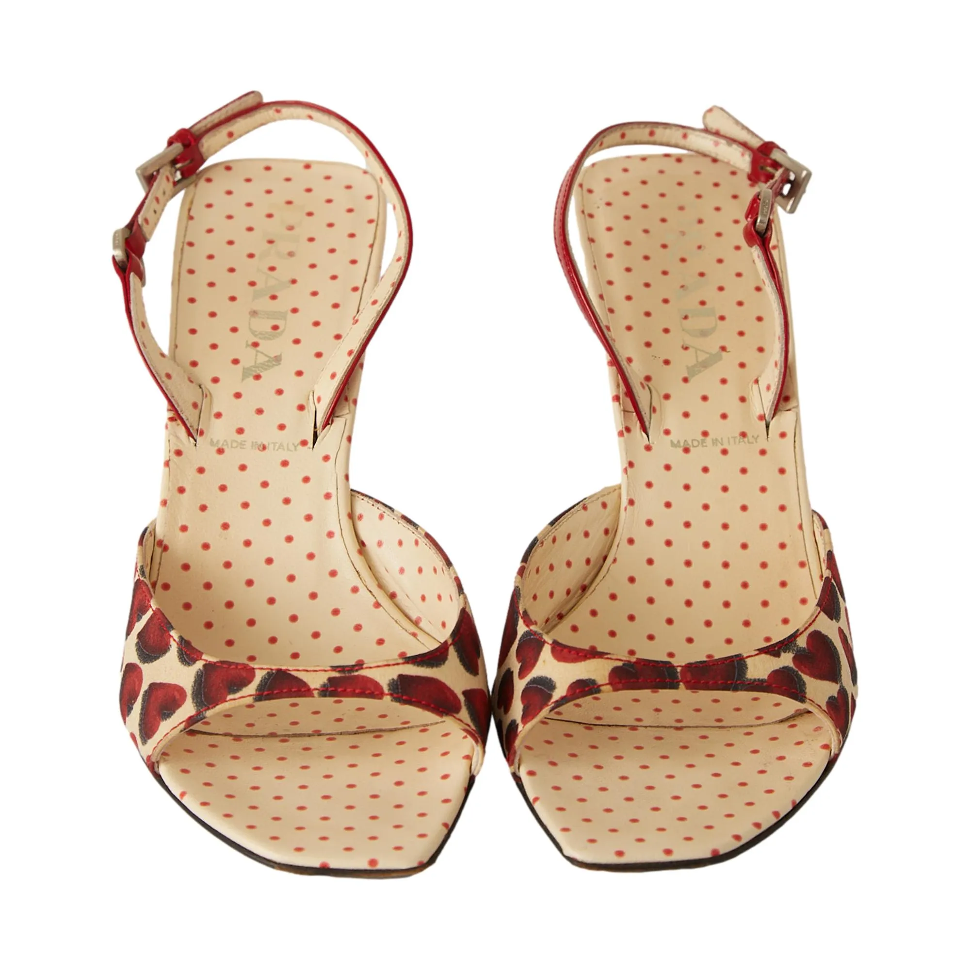 Prada Heart Print Heels