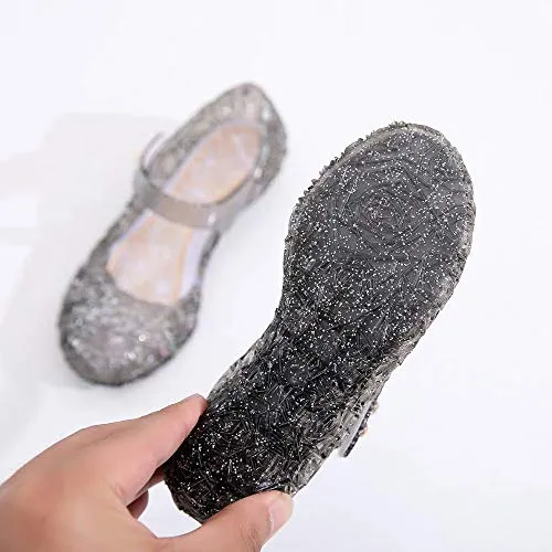 Princess Girls Sandals Jelly Shoes (Black)