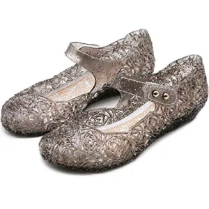 Princess Girls Sandals Jelly Shoes (Black)