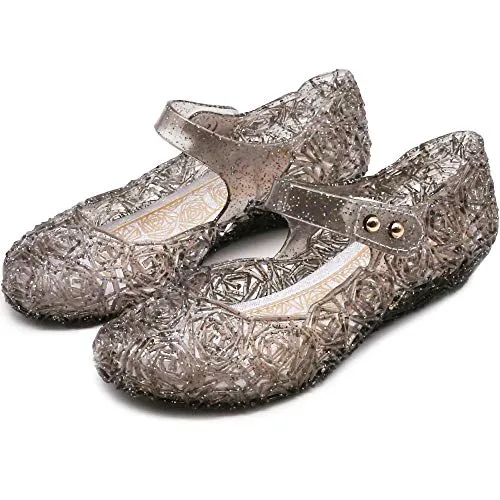 Princess Girls Sandals Jelly Shoes (Black)