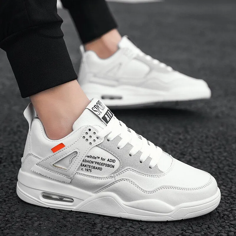 Print men's casual shoes spring and autumn new fashion breathable men's casual shoes white shoes