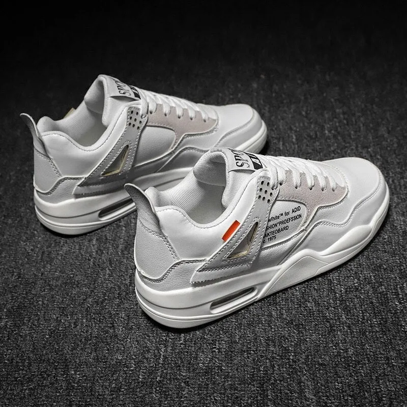 Print men's casual shoes spring and autumn new fashion breathable men's casual shoes white shoes