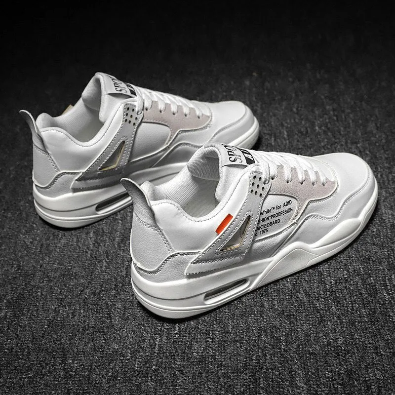 Print men's casual shoes spring and autumn new fashion breathable men's casual shoes white shoes