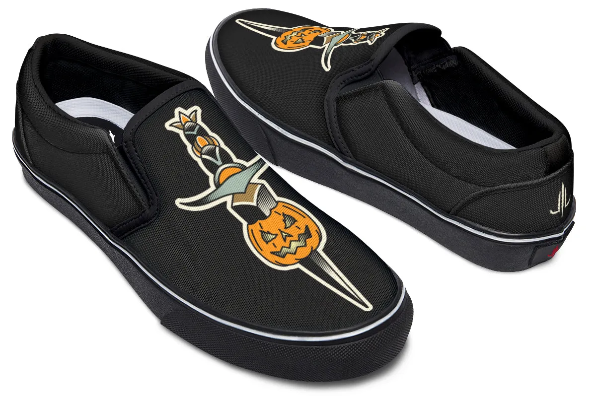 Pumpkin Dagger Slip On Shoes
