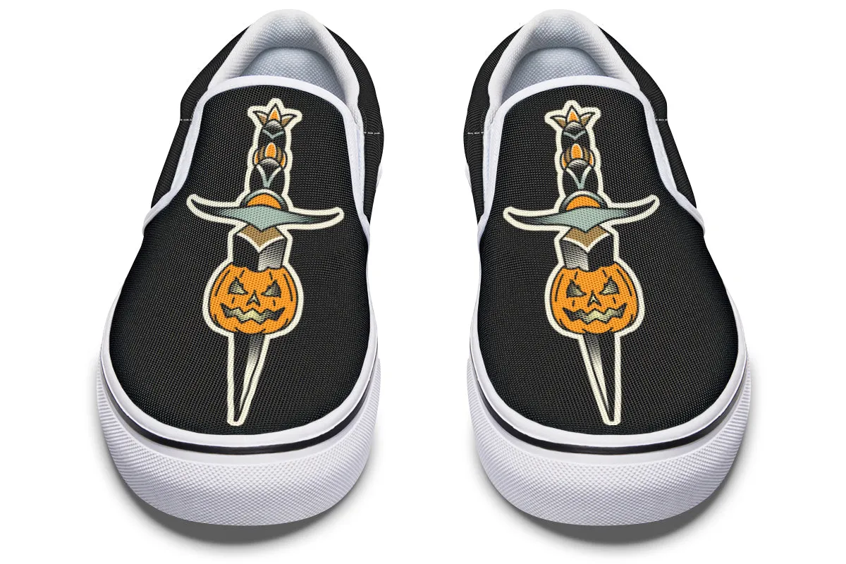 Pumpkin Dagger Slip On Shoes